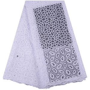 French Lace Fabric Pure White