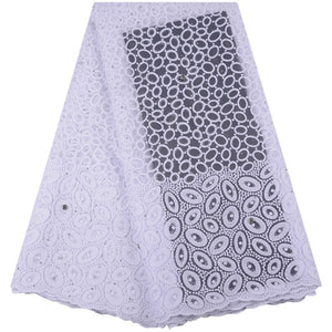 French Lace Fabric Pure White