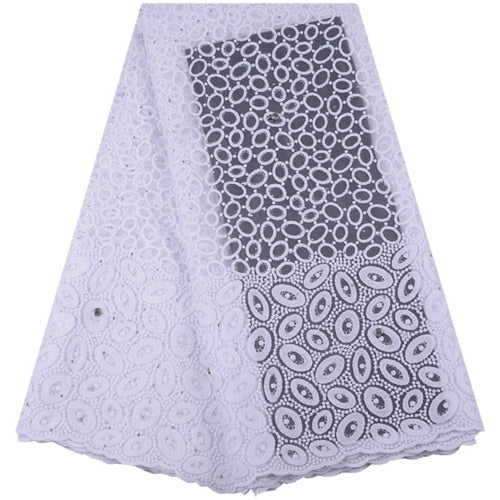 French Lace Fabric Pure White