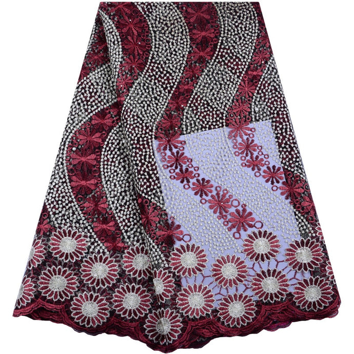 French Lace Fabric Tulle With Stones