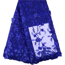 Load image into Gallery viewer, Royal Blue African Lace Fabric