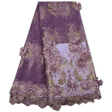 Load image into Gallery viewer, Latest African White 3D Flowers Lace Fabric