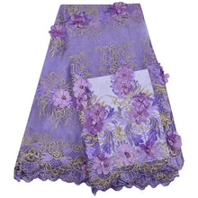 Load image into Gallery viewer, Latest African White 3D Flowers Lace Fabric