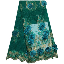 Load image into Gallery viewer, Latest African White 3D Flowers Lace Fabric