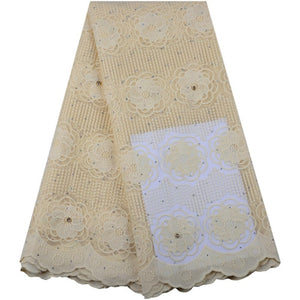 Tulle African Lace Fabric Wedding Stone