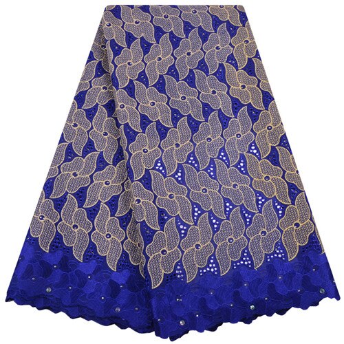 African Dry Lace Fabric Swiss Voile With Stone