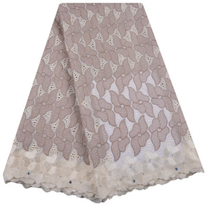 African Dry Lace Fabric Swiss Voile With Stone