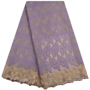 African Dry Lace Fabric Swiss Voile With Stone