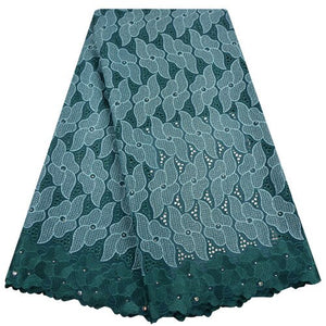 African Dry Lace Fabric Swiss Voile With Stone