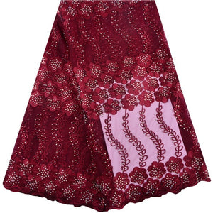 Lace Fabric Beautiful Applique Stones
