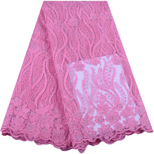 Load image into Gallery viewer, Pink Nigerian Tulle Lace Fabric