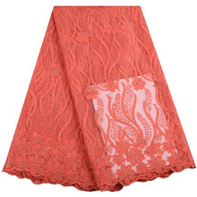 Load image into Gallery viewer, Pink Nigerian Tulle Lace Fabric