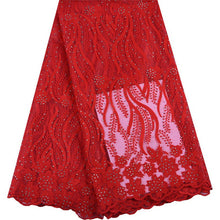 Load image into Gallery viewer, Pink Nigerian Tulle Lace Fabric