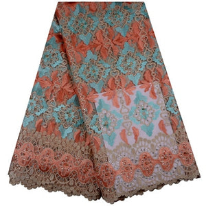 Guipure French Lace Fabric With Beads