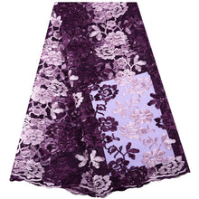 Load image into Gallery viewer, African Embroidered Tulle Lace Fabric