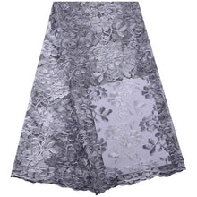 Load image into Gallery viewer, African Embroidered Tulle Lace Fabric