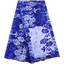 Load image into Gallery viewer, African Embroidered Tulle Lace Fabric