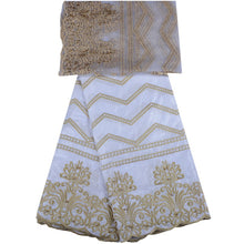 Load image into Gallery viewer, African Embroidered Bazin With Tulle Lace Fabric