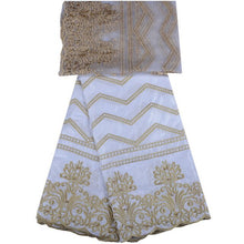 Load image into Gallery viewer, African Embroidered Bazin With Tulle Lace Fabric