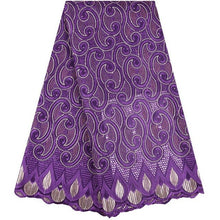 Load image into Gallery viewer, Nigeria Lace Fabric With Stone Swiss Voile