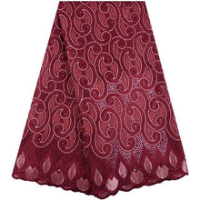 Load image into Gallery viewer, Nigeria Lace Fabric With Stone Swiss Voile